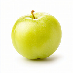  Ripe golden green plum isolated on white background