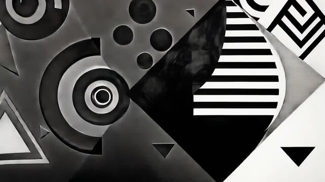 Abstract black and white geometric shapes (1)
