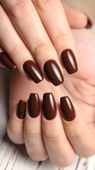 Close-up of brown nails
