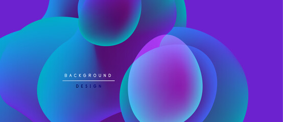 Abstract fluid shapes blend vibrant blues, purples. Gradient colors create dynamic background design. Modern aesthetic, smooth transitions.