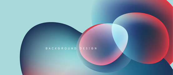 Abstract fluid shapes overlap. Blue, red, purple hues blend. Minimalist design with text background design. Smooth gradients create depth.