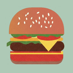 hamburger on blue background vector illustration