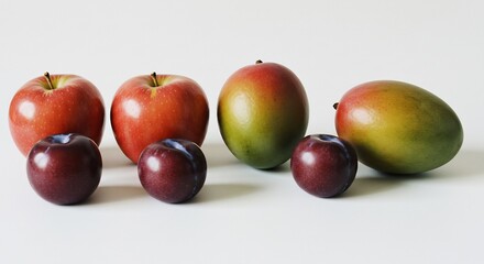 静物画 輝く果物 リンゴとマンゴー 実りの秋. AI Generated