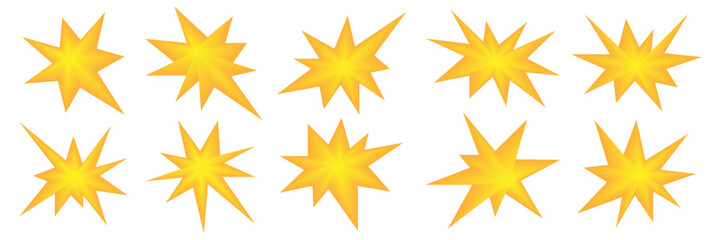 Obraz premium irregular spark shapes. Pop art Funky groovy Doodle Stars. Element for poster, banner, collage. vector