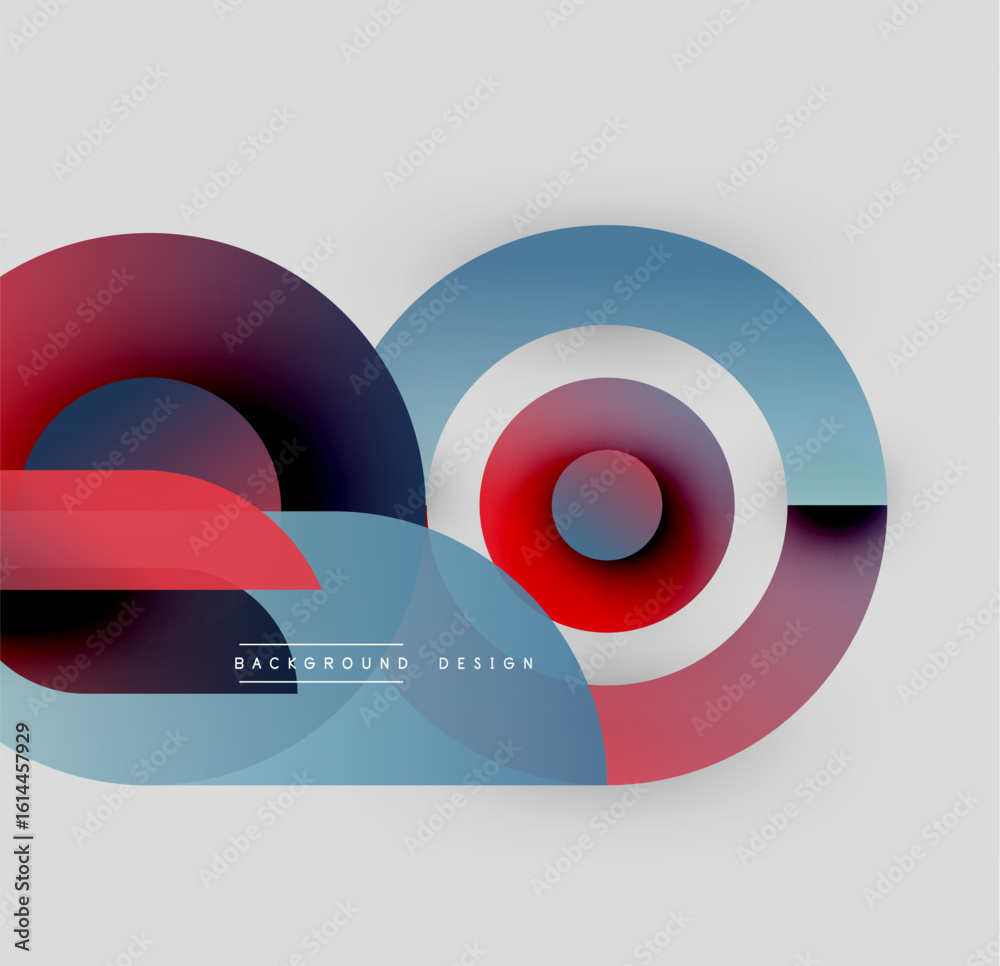Poster abstract circles overlap, creating vibrant color gradients. modern design features smooth transition
