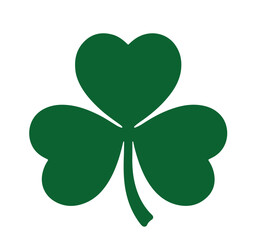 Heart-Shaped Shamrock &ndash; Minimalist Green Clover Symbol of Luck and Irish Heritage, Patrick's Day