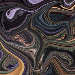 Abstract fluid swirl with earthy browns, greens, and purples, marble-inspired organic design for artistic and creative backgrounds.