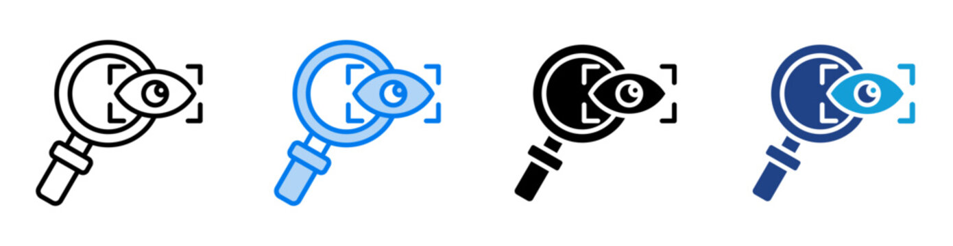 Observation icon set multiple style collection