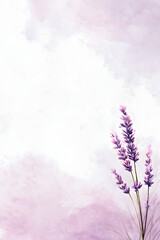 Obraz premium Lavender Flowers Watercolor Background.