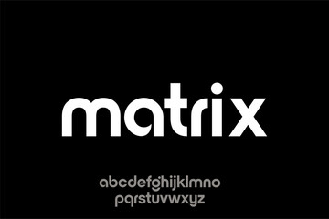 word of matrix. modern minimalist clean alphabet font. lowercase bold typography vector illustration design	

