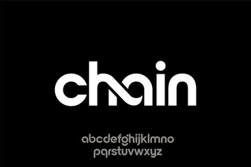 word of chain. modern minimalist clean alphabet font. lowercase bold typography vector illustration design	
