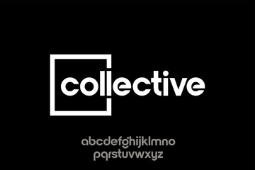 word of collective. modern minimalist clean alphabet font. lowercase bold typography vector illustration design	
