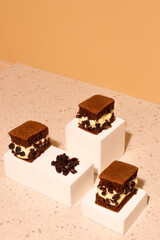 Sweet martabak is a typical Indonesian food, sweet chocolate dough with cream cheese and chocolate chip toppings between 2 cakes.