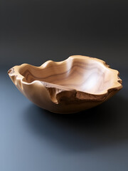 Rustic Wormy Maple Wood Bowl: Handcrafted Wooden Serving Dish, Natural Texture