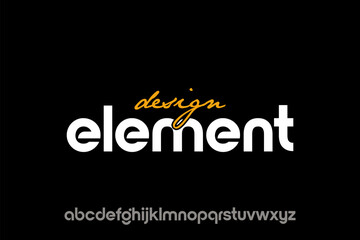 word of element . modern minimalist clean alphabet font. lowercase bold typography vector illustration design	
