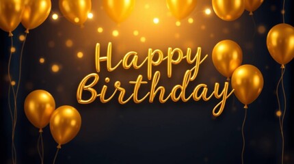 happy birthday card with balloons