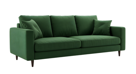 Elegant Green Sofa with Cushions - Modern Living Room Furniture for Comfortable Living Spaces