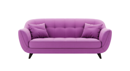 Elegant Purple Sofa with Cushions - Modern Living Room Furniture
