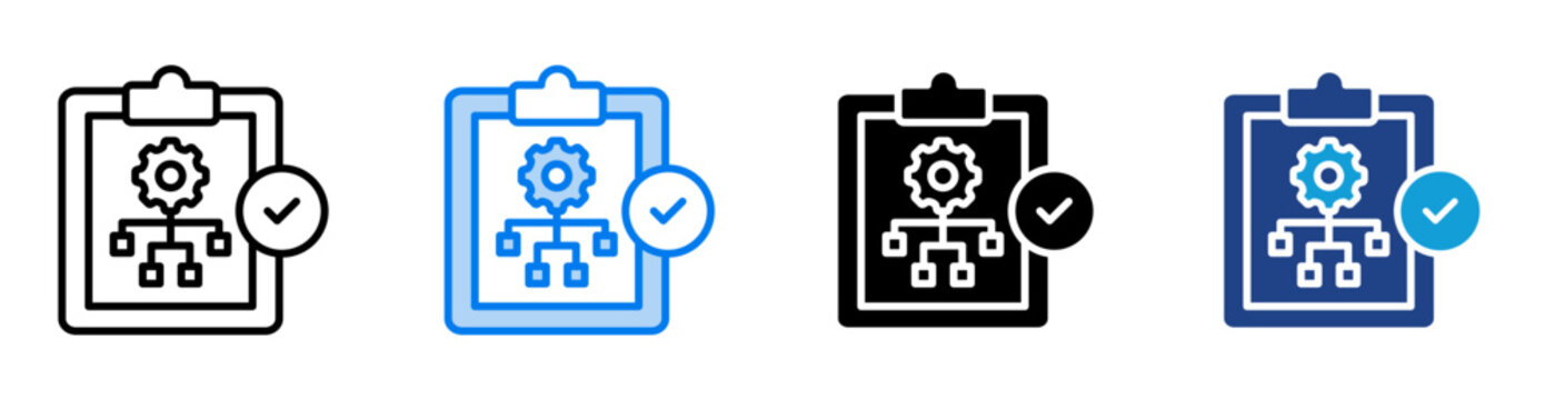 Planning icon set multiple style collection