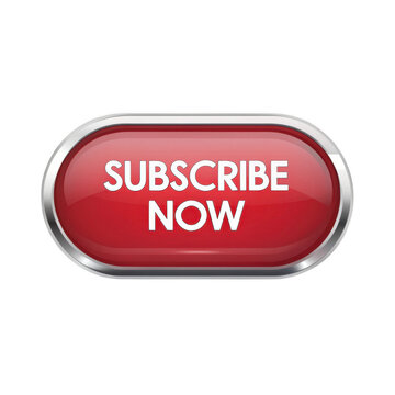 3d subscribe now button isolated on transparent background