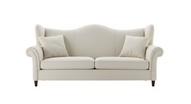 Elegant White Sofa with Cushions for Modern Living Room Interior
