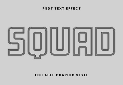 Black Bold Outline Font Geometric Layered Text Effect