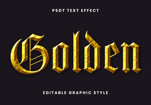 Golden Elegant Gothic Font Vintage Concrete Textured Text Effect