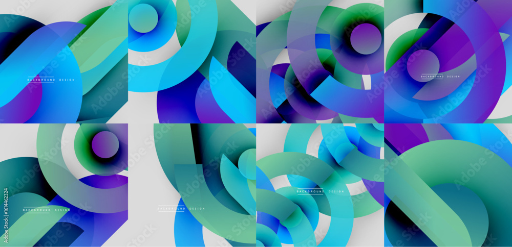 Aufkleber abstract colorful backgrounds. overlapping circles create dynamic visual effects. modern design elem
