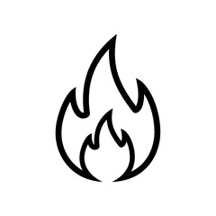 Illustration of a stylized flame with curved lines and pointed tips in a minimalist design style present here