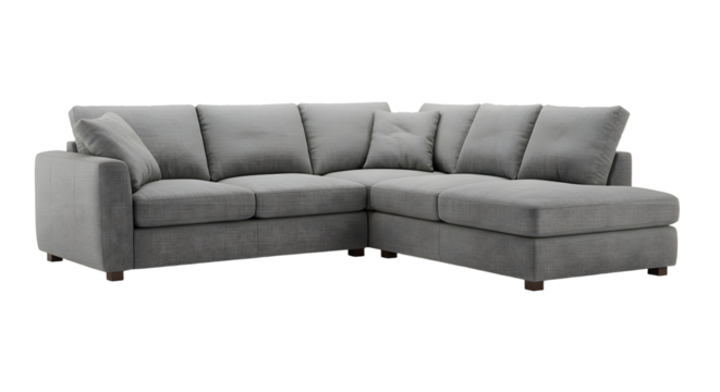 Modern Light Gray Corner Sofa for Living Room Decor