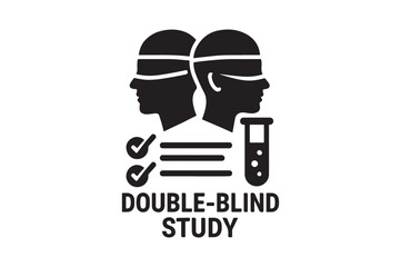 Double-blind study icon silhouette vector art illustration on white background