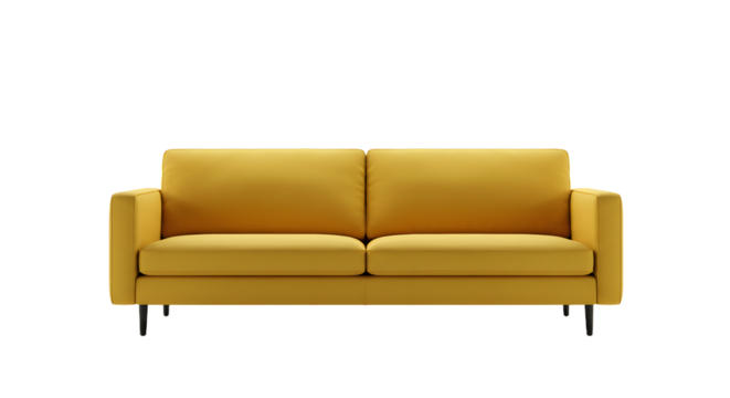 Modern Yellow Sofa in Minimalist Living Room for Contemporary Home Decor