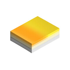 Layered, rectangular, block with gradient yellow top