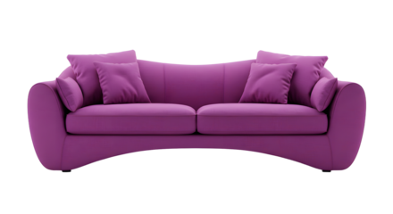 Vibrant Purple Sofa with Cushions - Modern Interior Furniture for Stylish Living Rooms