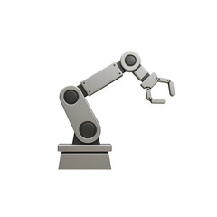 Industrial Robotic Arm, isolated on transparent background
