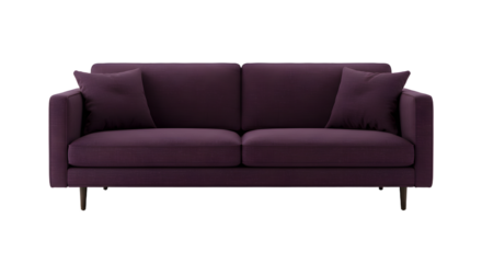 Elegant Purple Couch with Cushions, Modern Living Room Furniture for Stylish Home Decor