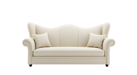 Elegant White Sofa with Cushions for Modern Living Room Decor