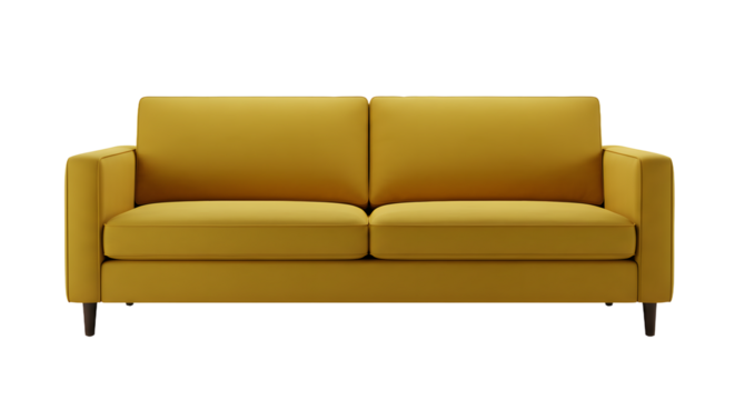 Elegant Yellow Sofa in Modern Living Room for Interior Design & Home Decor