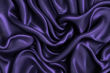Obraz premium Deep purple silk fabric with soft, swirling folds and luxurious sheen, creating a rich, textured background