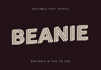 Beige Retro Line Font 3D Vintage Text Effect