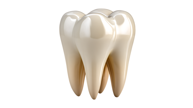 Realistic human molar tooth isolated on transparent background