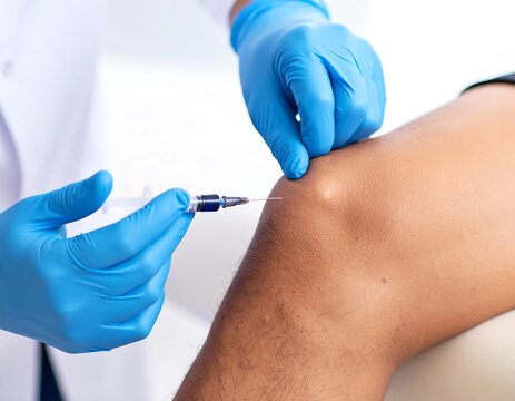 Doctor injecting knee (1)
