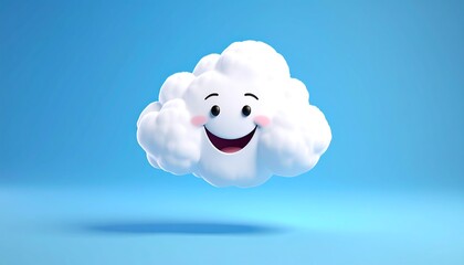 Cute cloud with a happy face