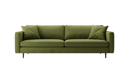Modern Olive Green Sofa with Cushions for Living Room Interior Design