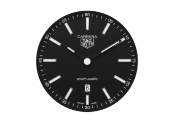 Sleek black watch face with luminous markers and date display, showcasing precision timekeeping