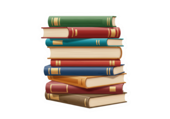 A colorful stack of books arranged neatly, symbolizing knowledge and learning