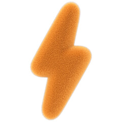 Lighting shape fluffy shape 3d Icon design element isolated on white background 