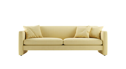 Obraz premium Elegant Light Beige Sofa with Cushions in Modern Living Room