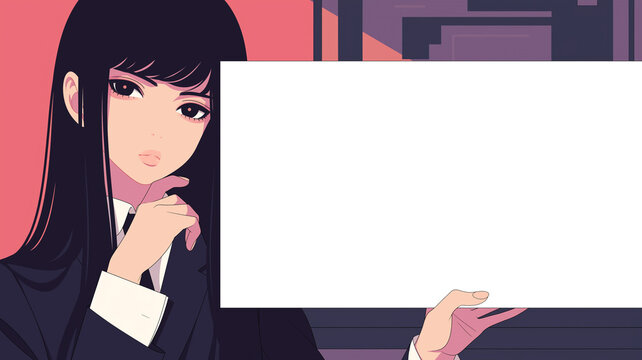 アニメ風女性キャラクターイラスト アニメ風の女性キャラクター 全身イラストのイラスト素材