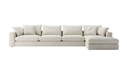 Elegant Modern Beige Sectional Sofa for Living Room Interiors